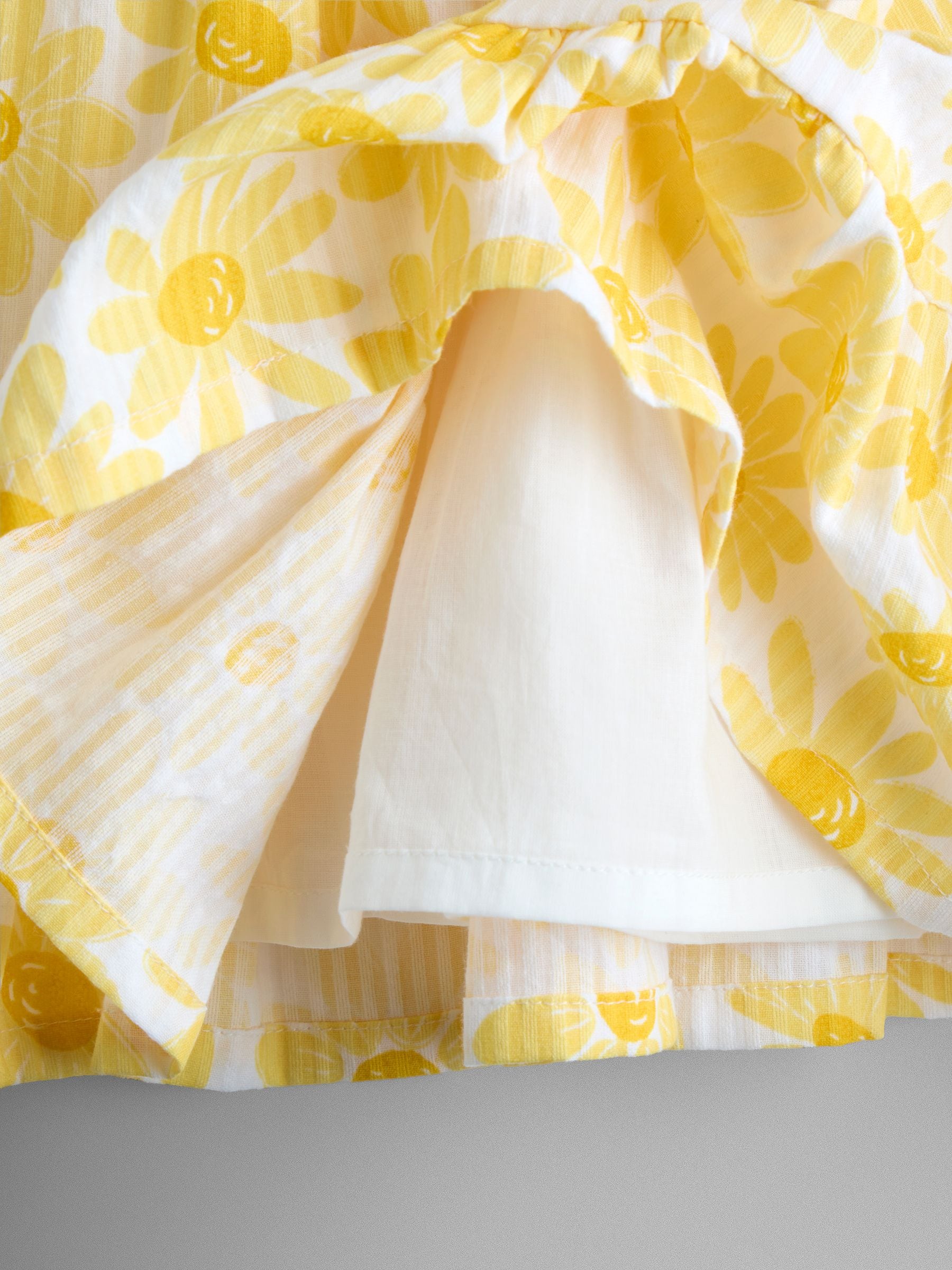 JoJo Maman Bébé Yellow Daisy V-Back Frill Dress image 4