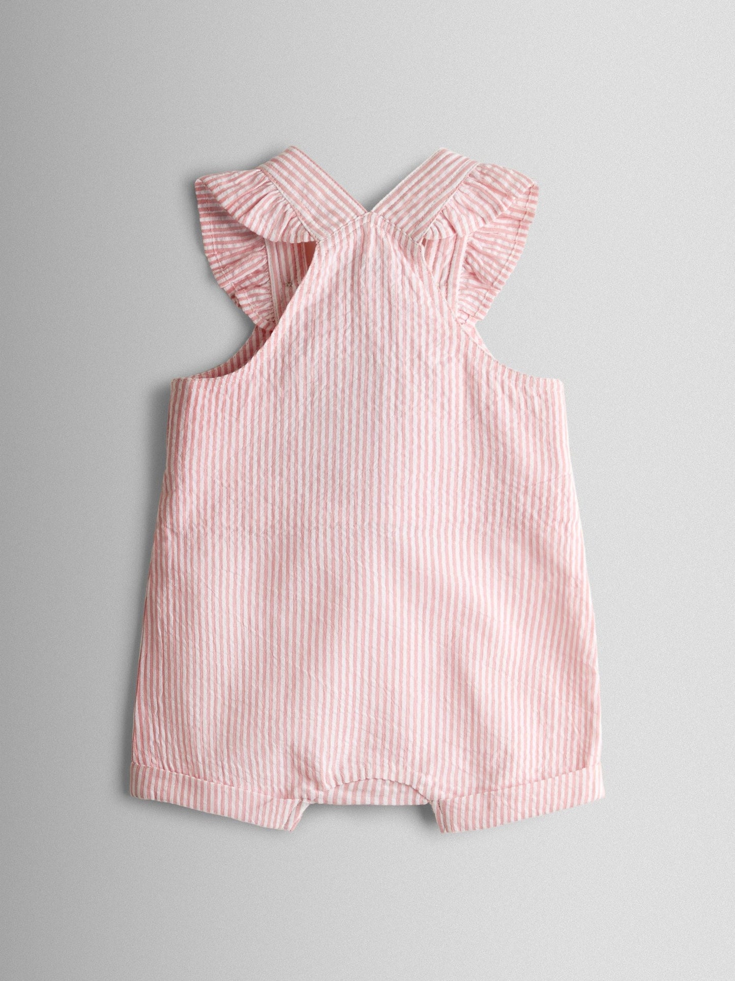 JoJo Maman Bébé Pink Seersucker Stripe Dungarees & T-Shirt Set image 5