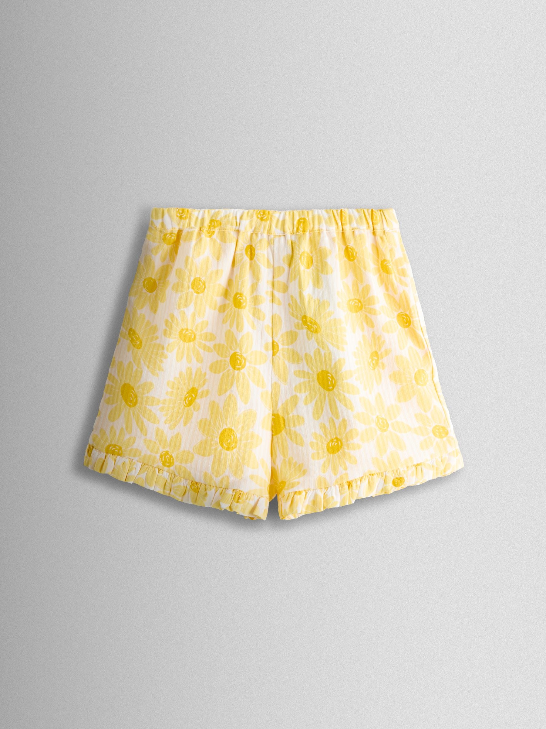 JoJo Maman Bébé Yellow Daisy Square Neck Top & Short Set image 4
