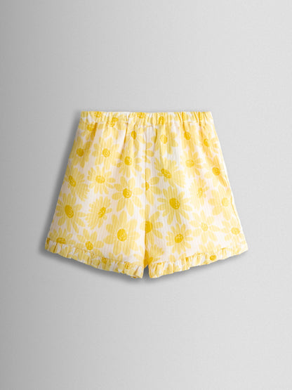 JoJo Maman Bébé Yellow Daisy Square Neck Top & Short Set image 4