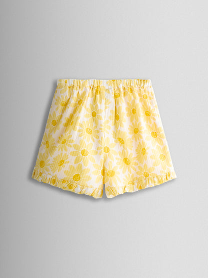 JoJo Maman Bébé Yellow Daisy Square Neck Top & Short Set image 5
