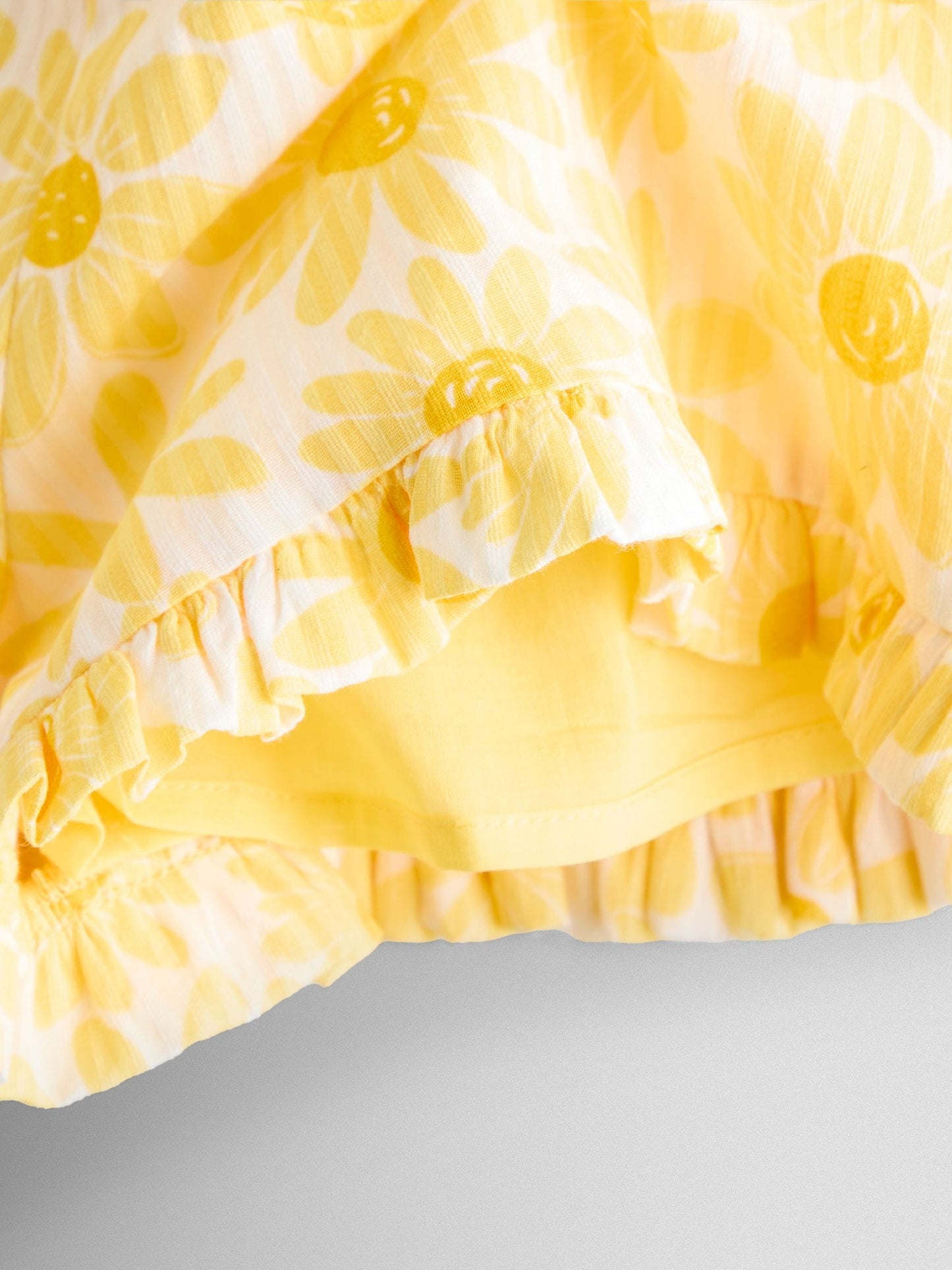 JoJo Maman Bébé Yellow Daisy Square Neck Top & Short Set image 7