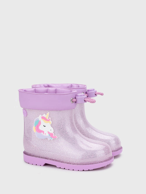 Igor Purple Glitter Unicorn Ankle Wellies image 1