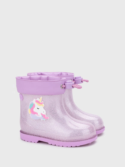Igor Purple Glitter Unicorn Ankle Wellies image 1