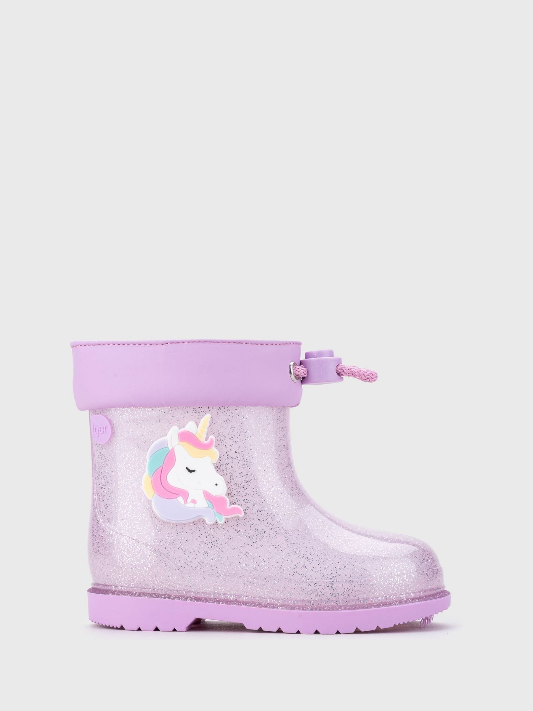 Igor Purple Glitter Unicorn Ankle Wellies image 2