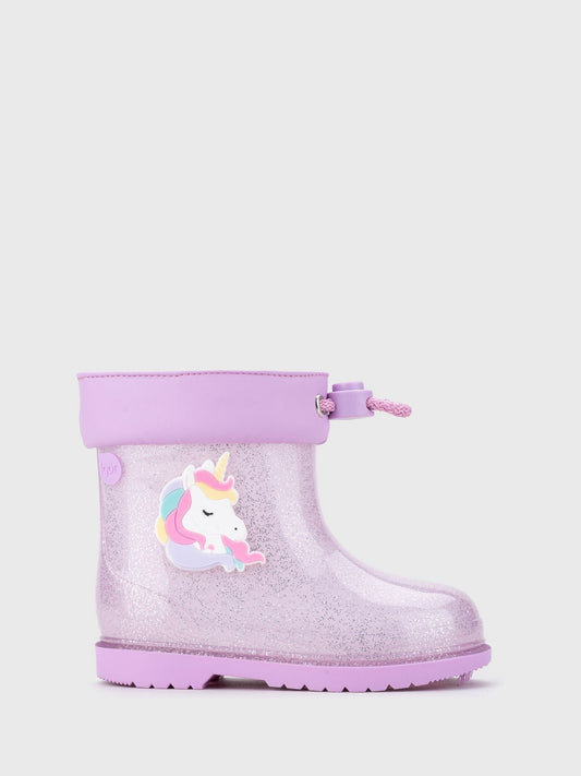 Igor Purple Glitter Unicorn Ankle Wellies image 2