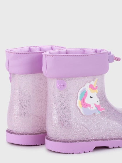 Igor Purple Glitter Unicorn Ankle Wellies image 3