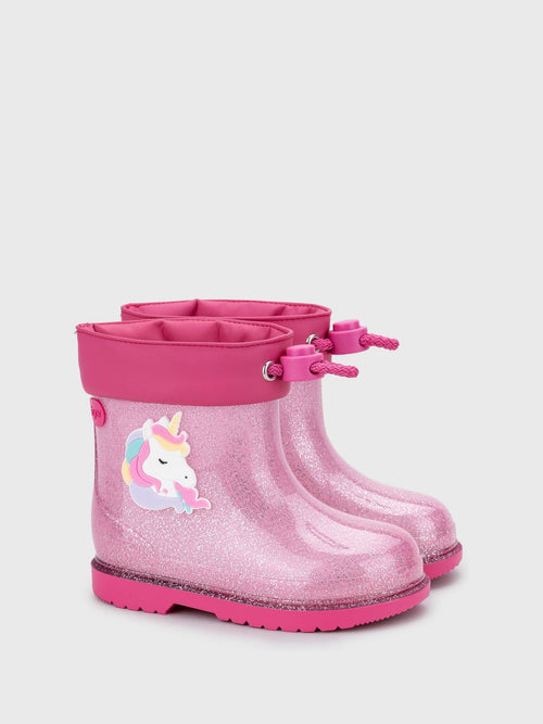 Igor Pink Glitter Unicorn Ankle Wellies image 1