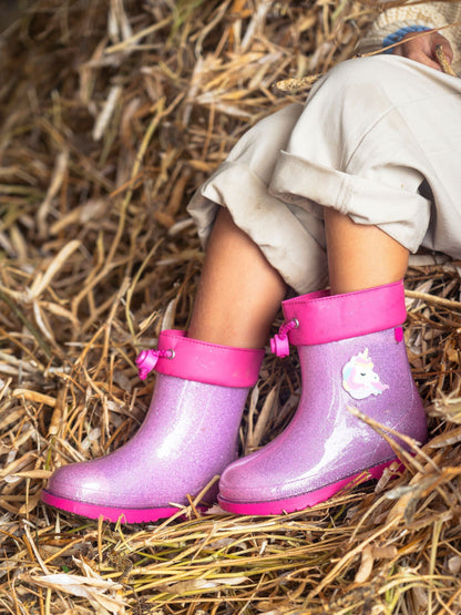 Igor Pink Glitter Unicorn Ankle Wellies image 5