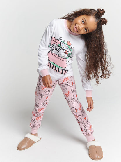Brand Threads Pink Girls Hello Kitty Pyjamas Set - image 3