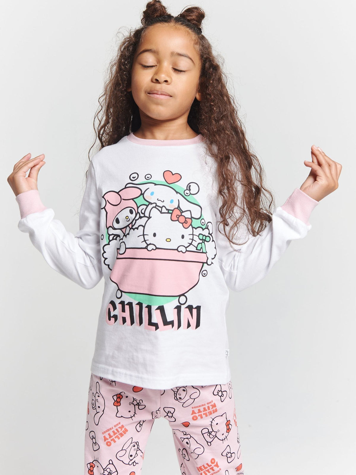 Brand Threads Pink Girls Hello Kitty Pyjamas Set - image 4