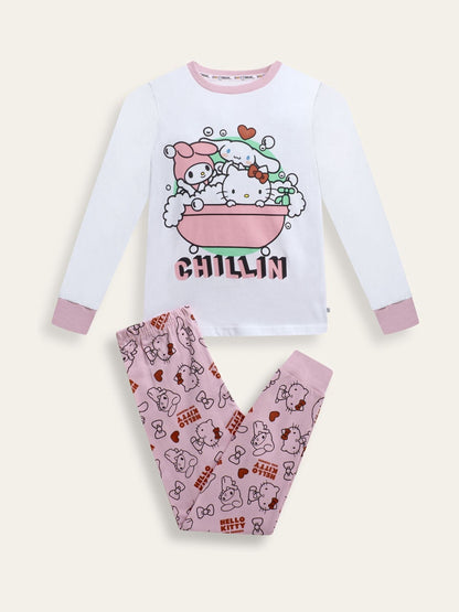 Brand Threads Pink Girls Hello Kitty Pyjamas Set - image 6