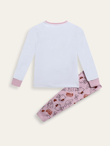 Brand Threads Pink Girls Hello Kitty Pyjamas Set - image 7