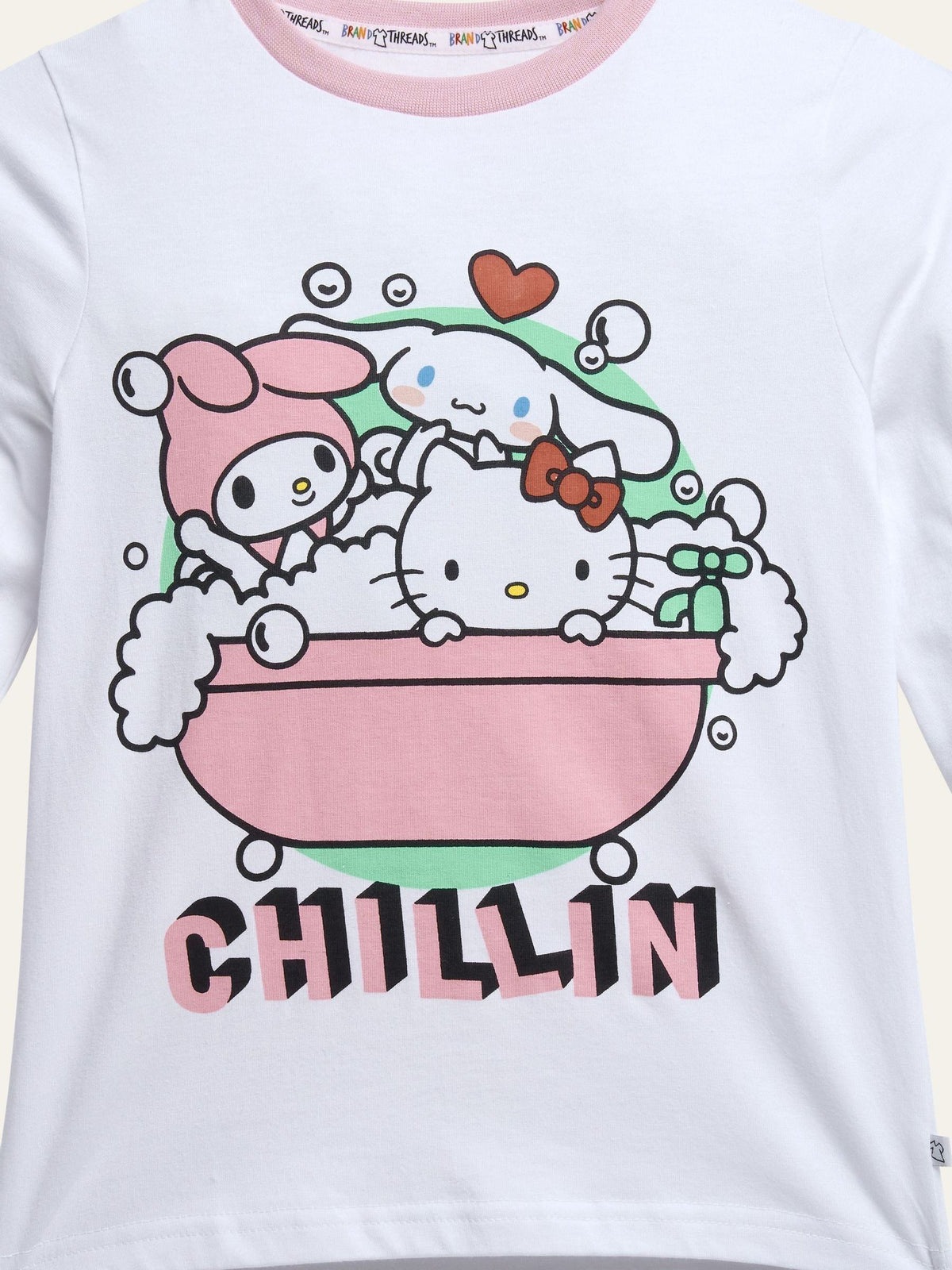 Brand Threads Pink Girls Hello Kitty Pyjamas Set - image 8