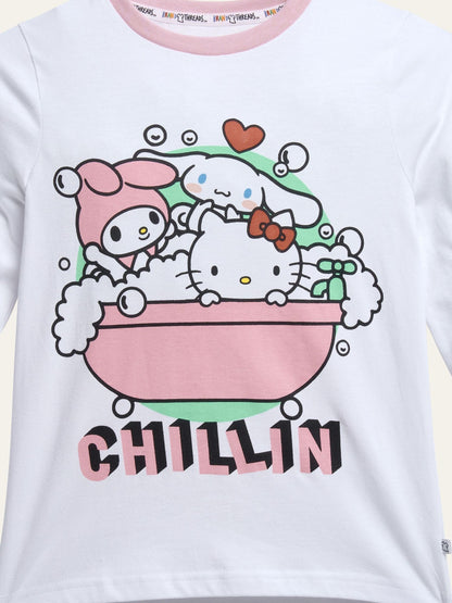 Brand Threads Pink Girls Hello Kitty Pyjamas Set - image 8