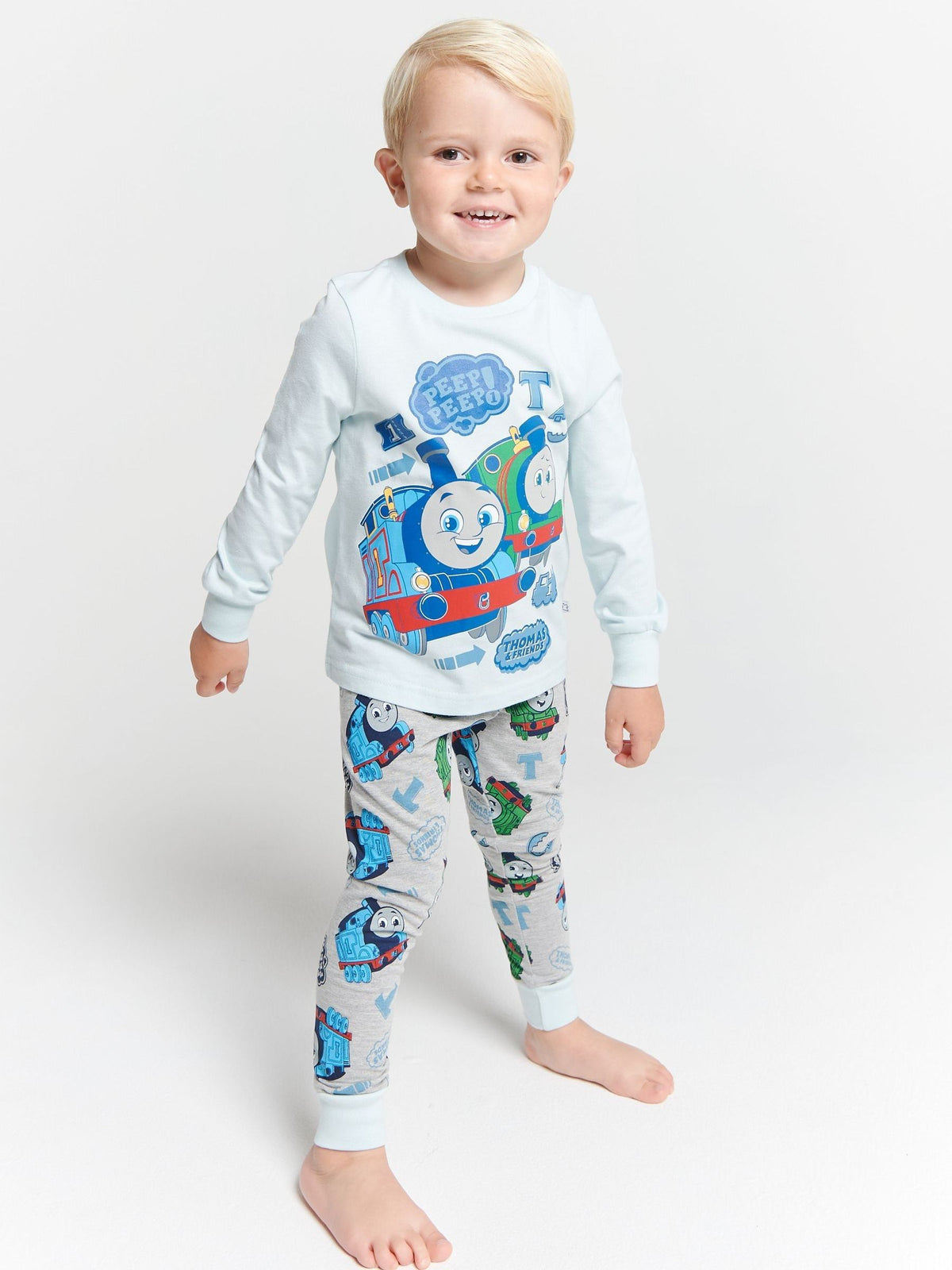 Brand Threads Grey Boys Thomas The Tank Pyjamas Set - image 1