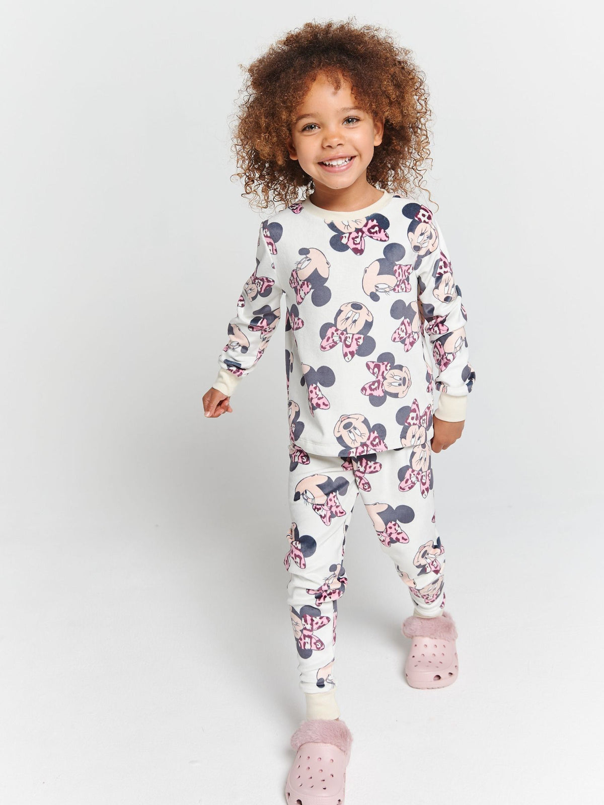 Brand Threads Natural Disney Minnie Mouse Fleece Pyjamas Set - image 1