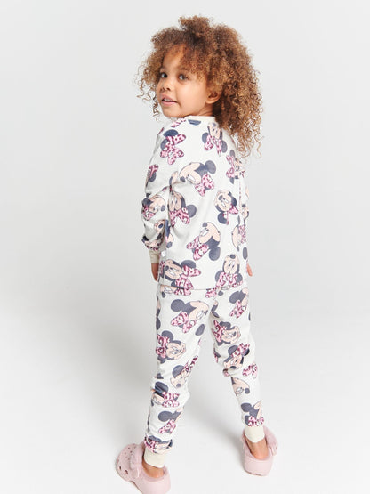 Brand Threads Natural Disney Minnie Mouse Fleece Pyjamas Set - image 2