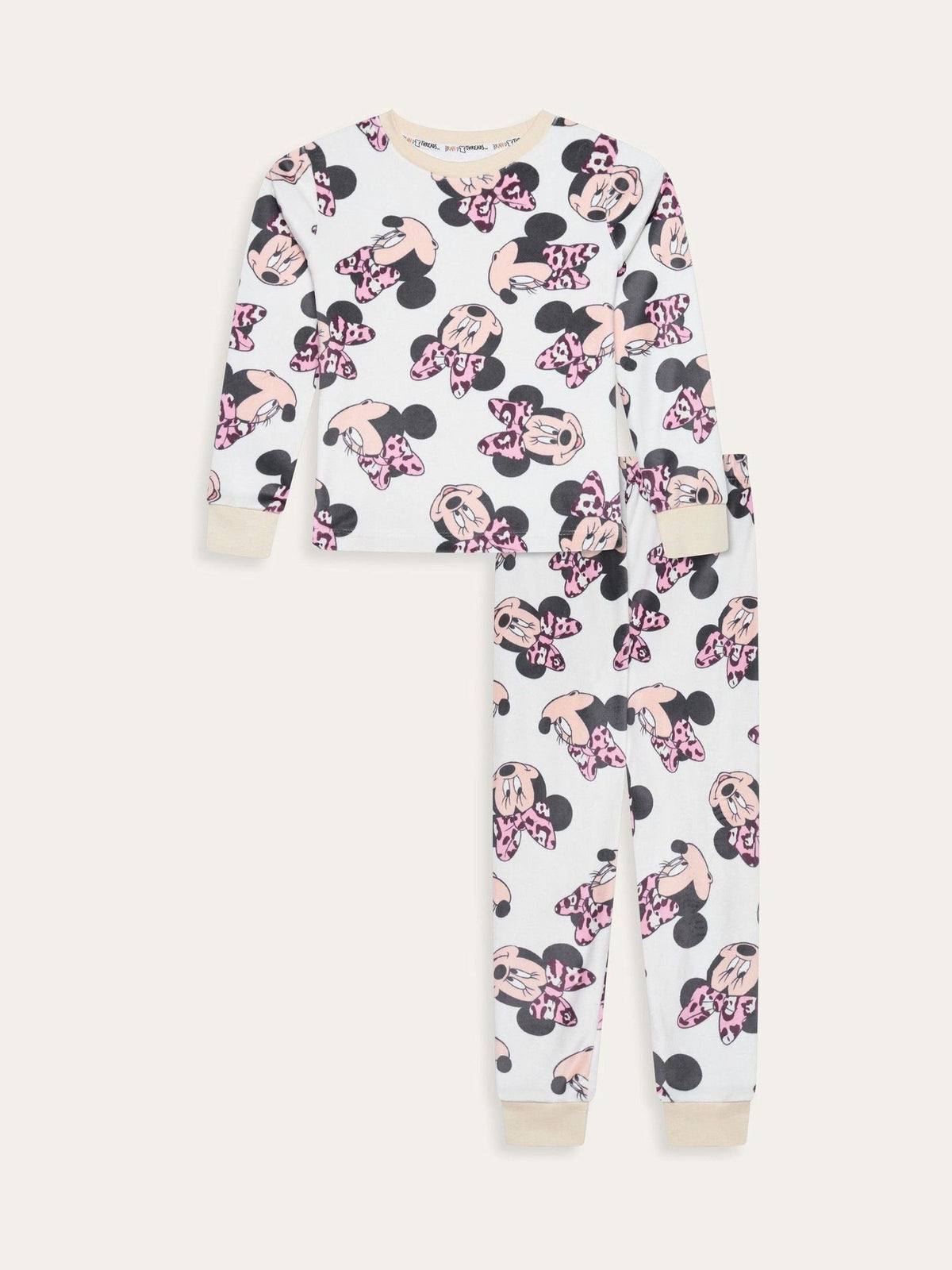 Brand Threads Natural Disney Minnie Mouse Fleece Pyjamas Set - image 6