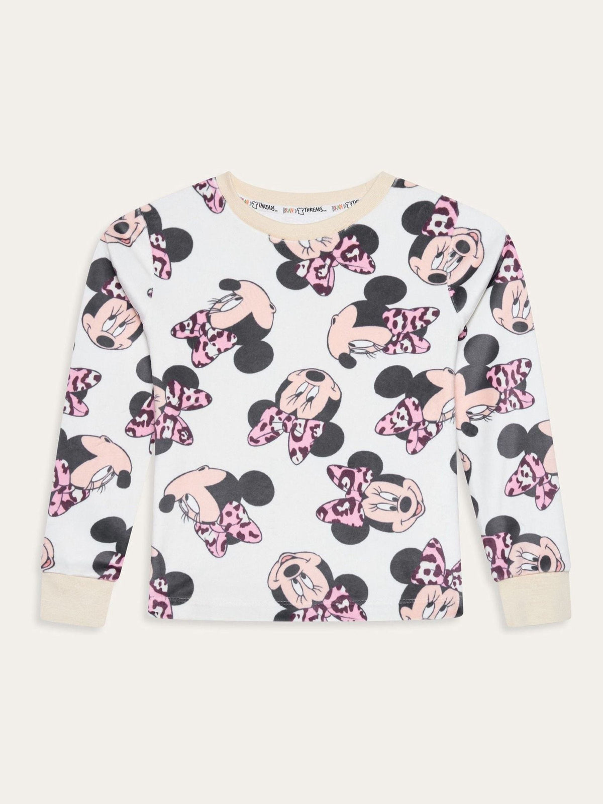 Brand Threads Natural Disney Minnie Mouse Fleece Pyjamas Set - image 7