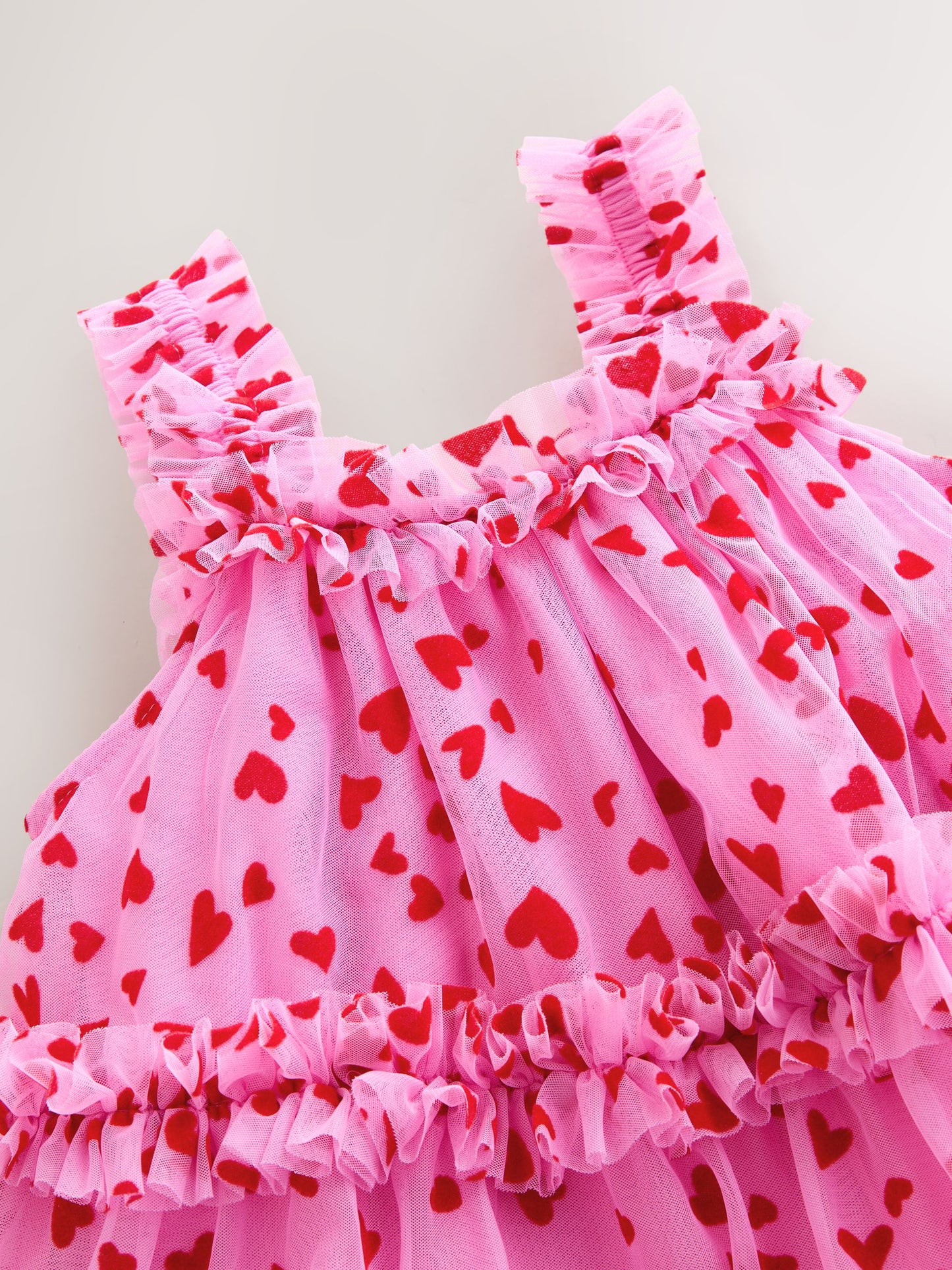 Pink Heart Tiered Mesh Party Dress (3-16yrs) image 6