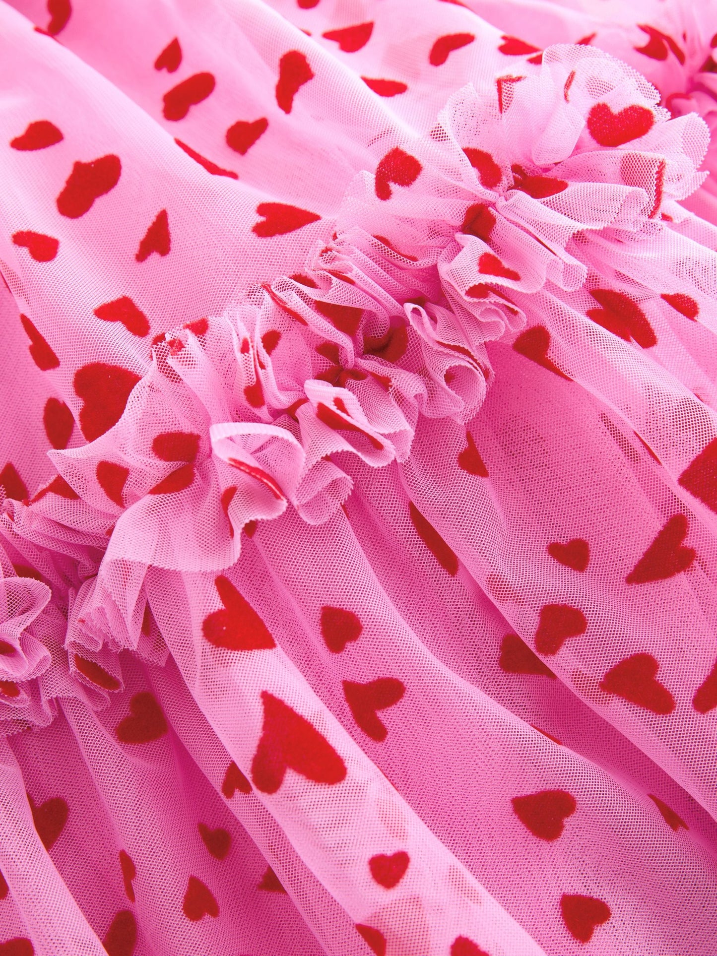 Pink Heart Tiered Mesh Party Dress (3-16yrs) image 7