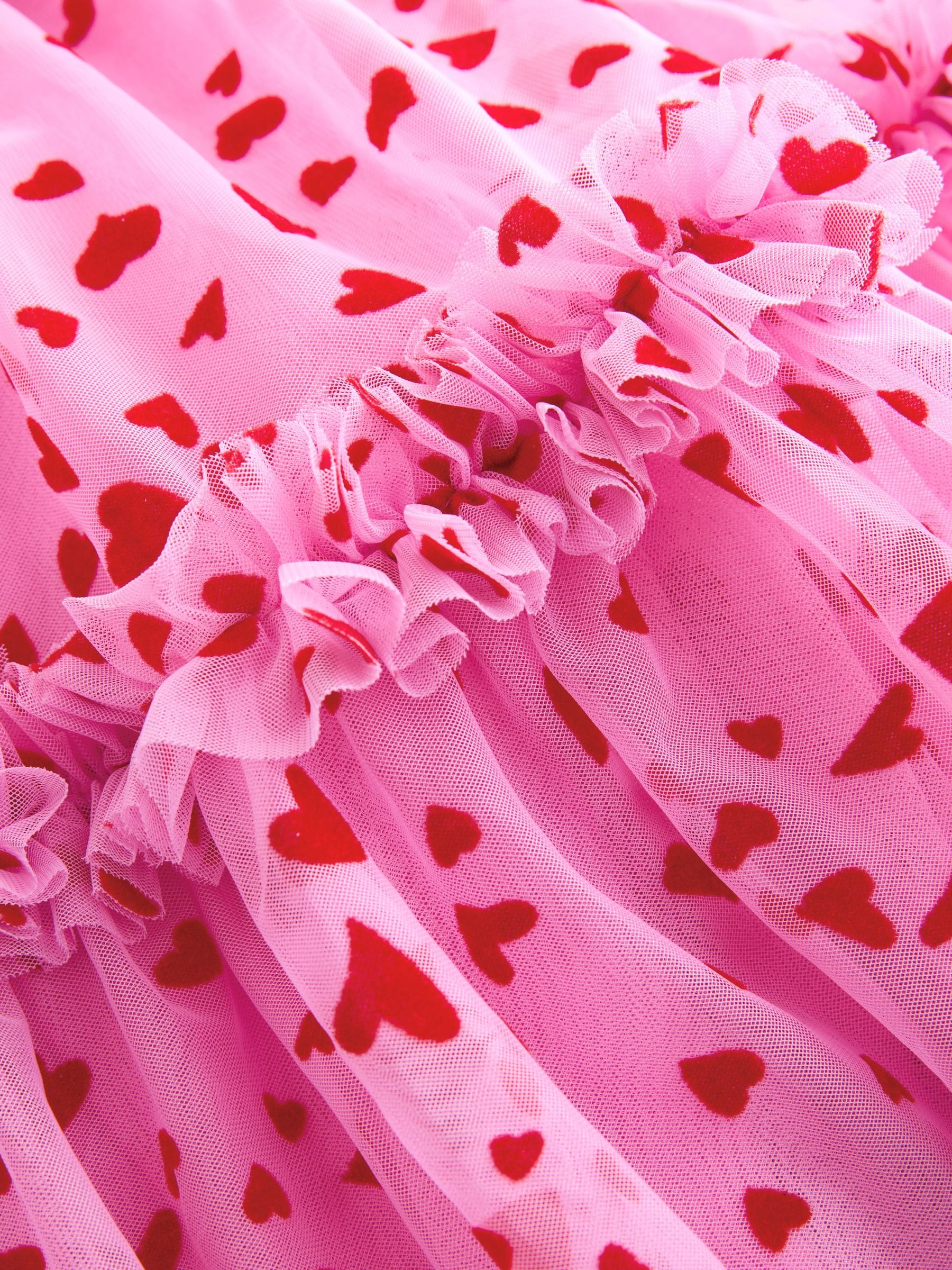 Pink Heart Tiered Mesh Party Dress (3-16yrs) image 7