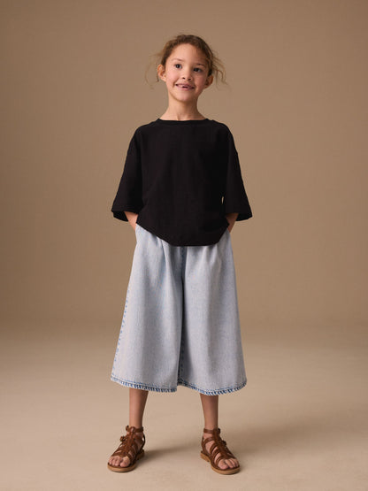 Dsiney Kidz - Black Textured Oversized Boxy T-Shirt (3-16yrs) image 2