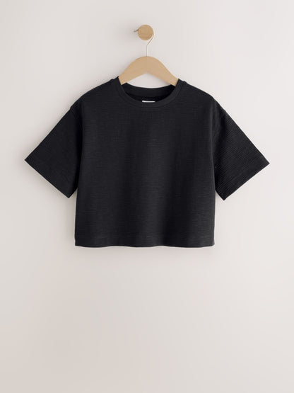 Dsiney Kidz - Black Textured Oversized Boxy T-Shirt (3-16yrs) image 5