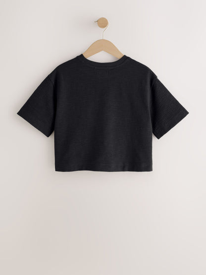 Dsiney Kidz - Black Textured Oversized Boxy T-Shirt (3-16yrs) image 6