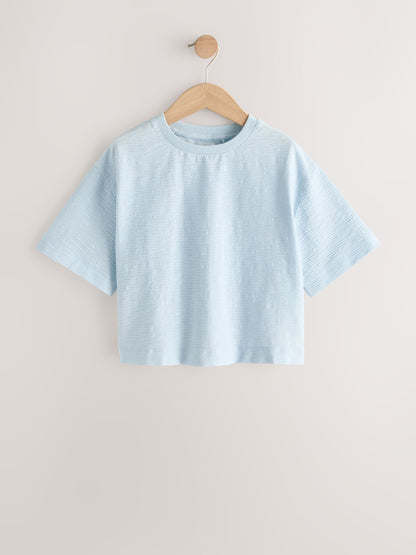 Dsiney Kidz - Blue Textured Oversized Boxy T-Shirt (3-16yrs) image 5