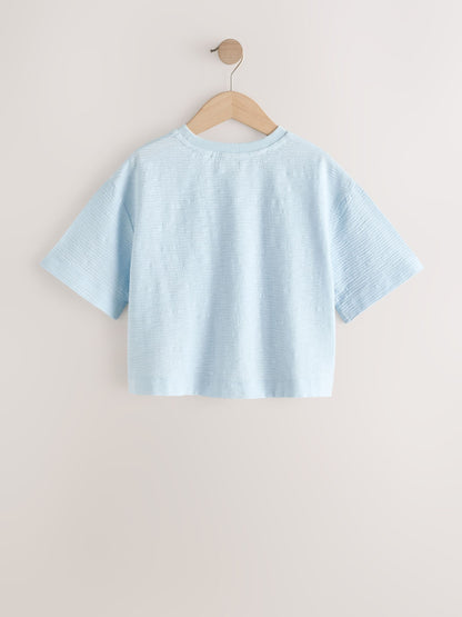 Dsiney Kidz - Blue Textured Oversized Boxy T-Shirt (3-16yrs) image 6