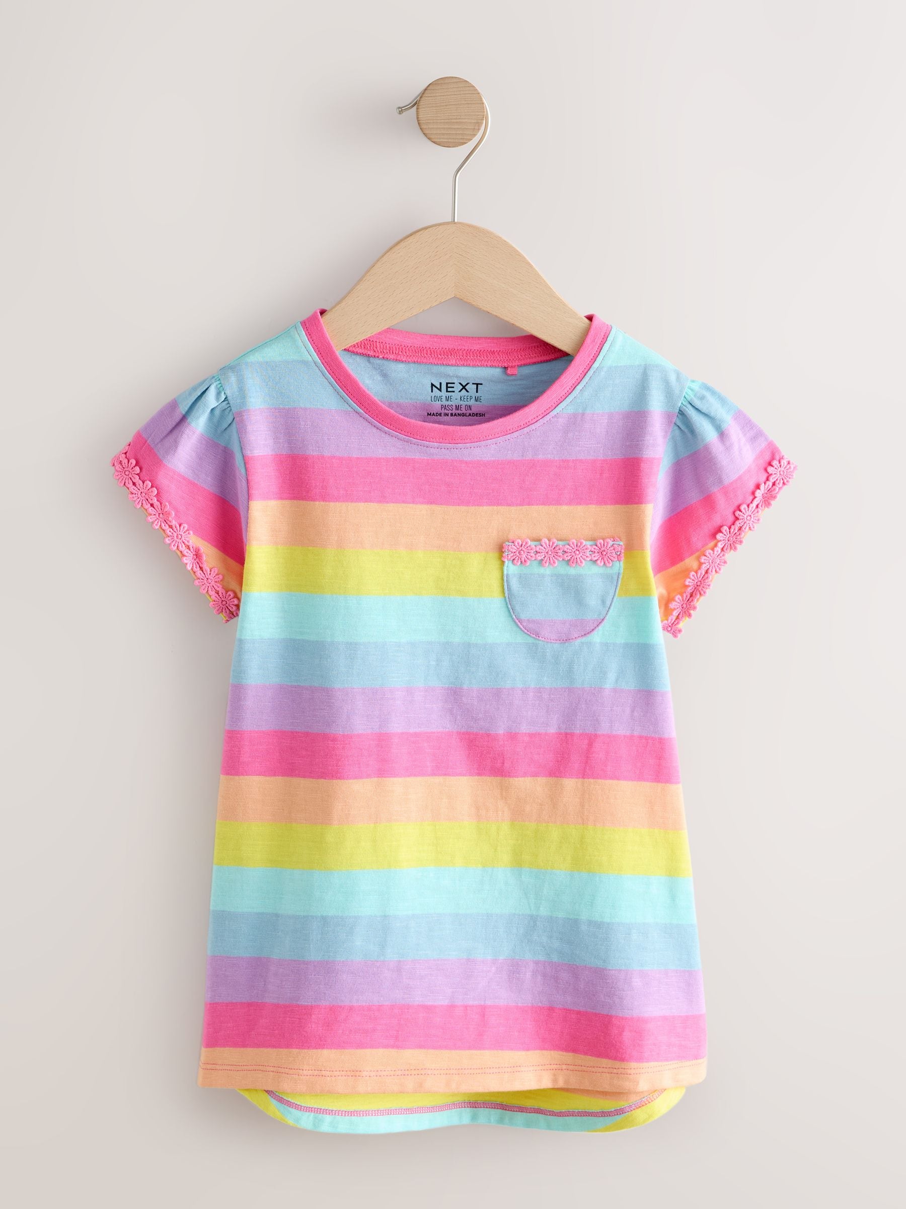 Dsiney Kidz - Rainbow Stripe Daisy Pocket T-Shirt (12mths-12yrs) image 5