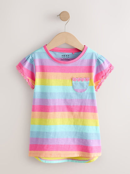 Dsiney Kidz - Rainbow Stripe Daisy Pocket T-Shirt (12mths-12yrs) image 5