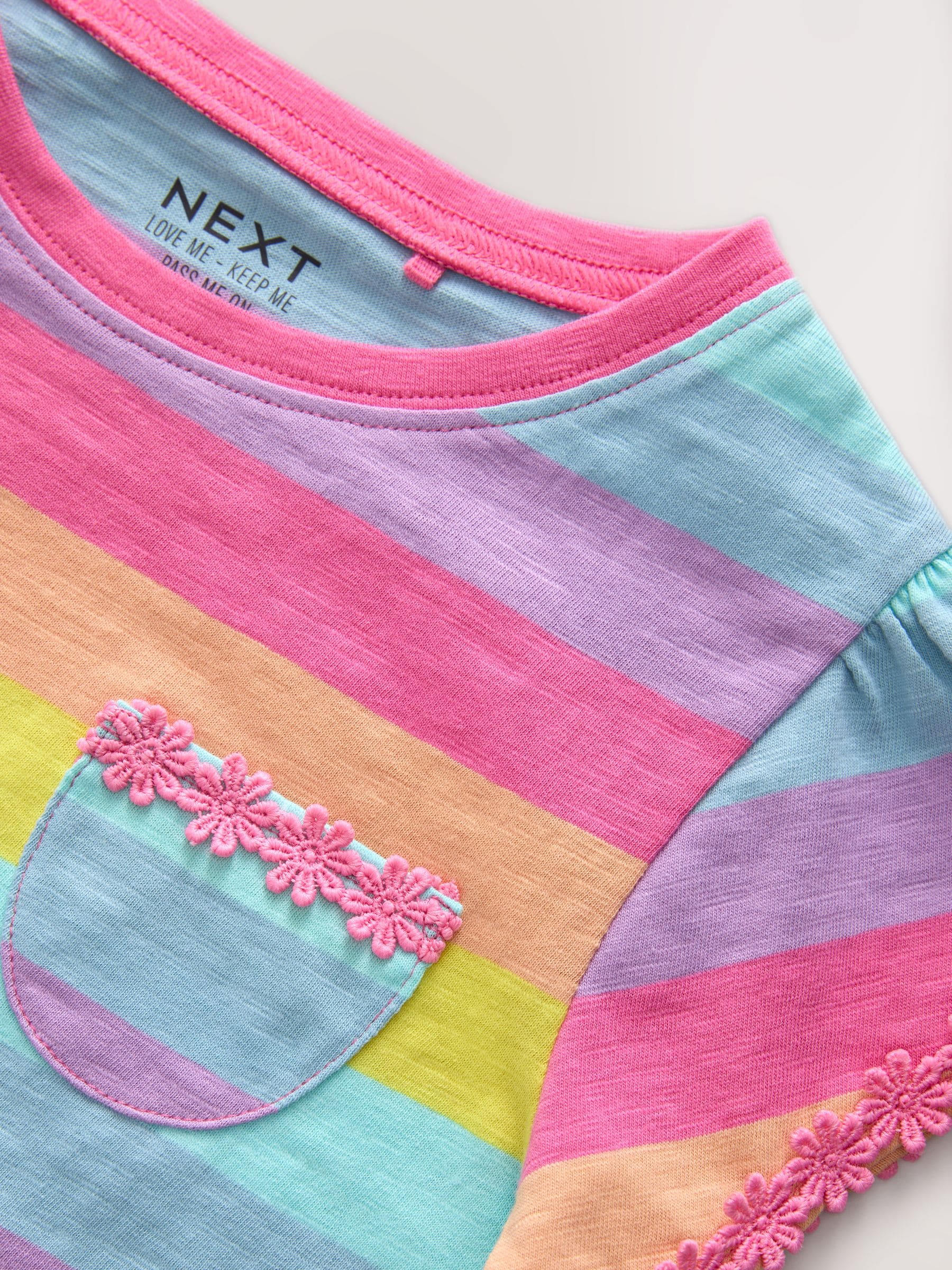 Dsiney Kidz - Rainbow Stripe Daisy Pocket T-Shirt (12mths-12yrs) image 7