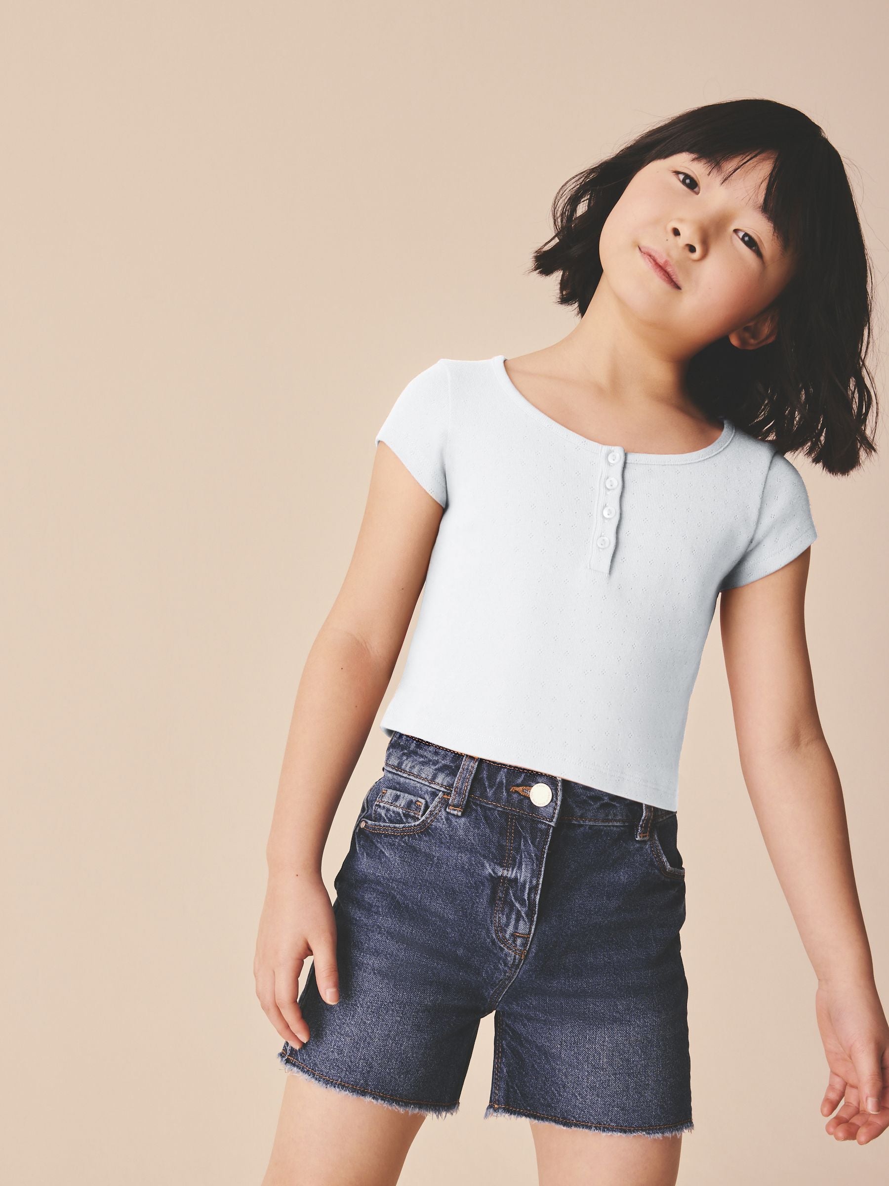Dsiney Kidz - White Pointelle Button Front Top (3-16yrs) image 1