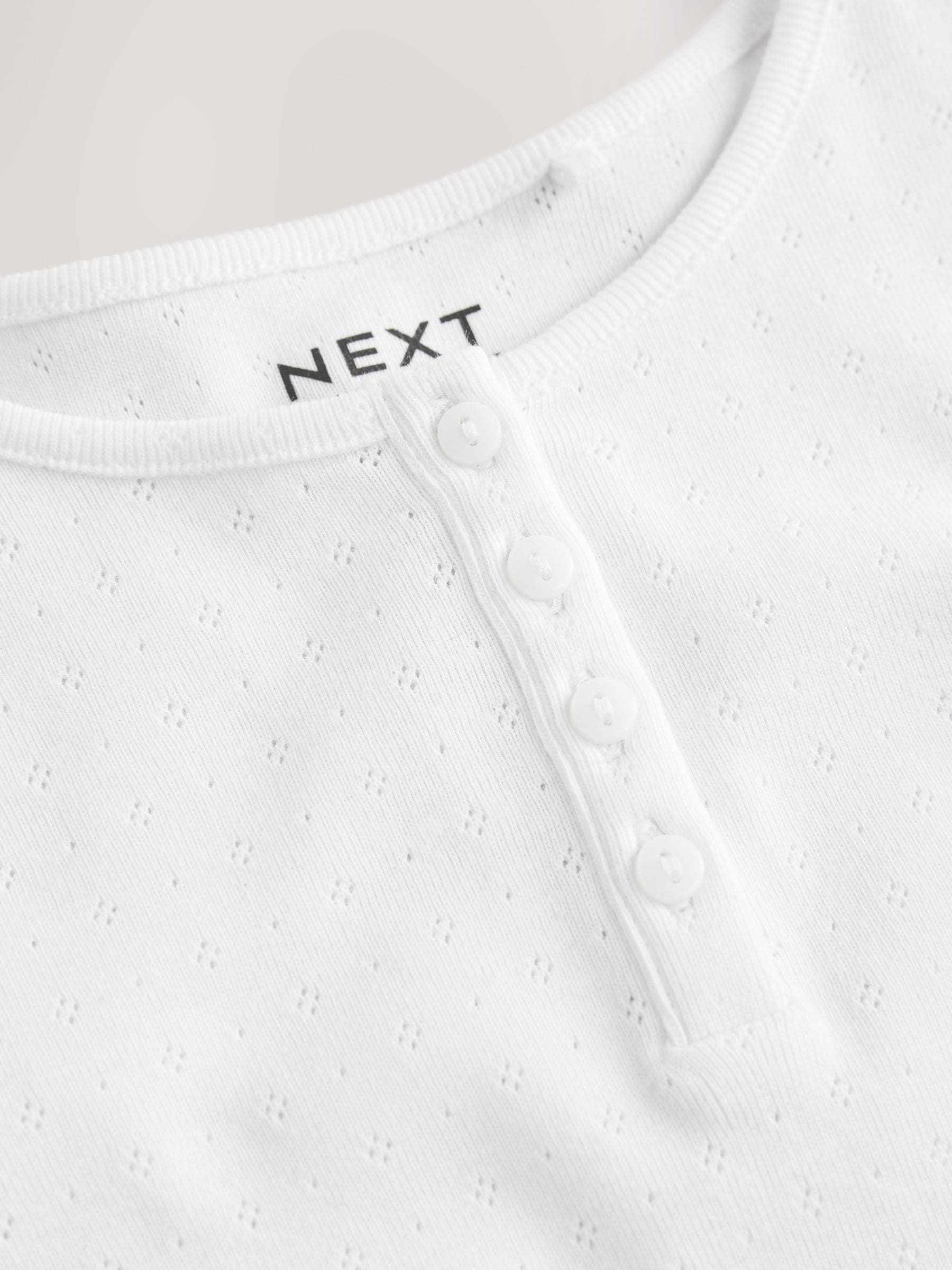 Dsiney Kidz - White Pointelle Button Front Top (3-16yrs) image 6