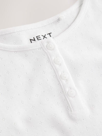 Dsiney Kidz - White Pointelle Button Front Top (3-16yrs) image 6