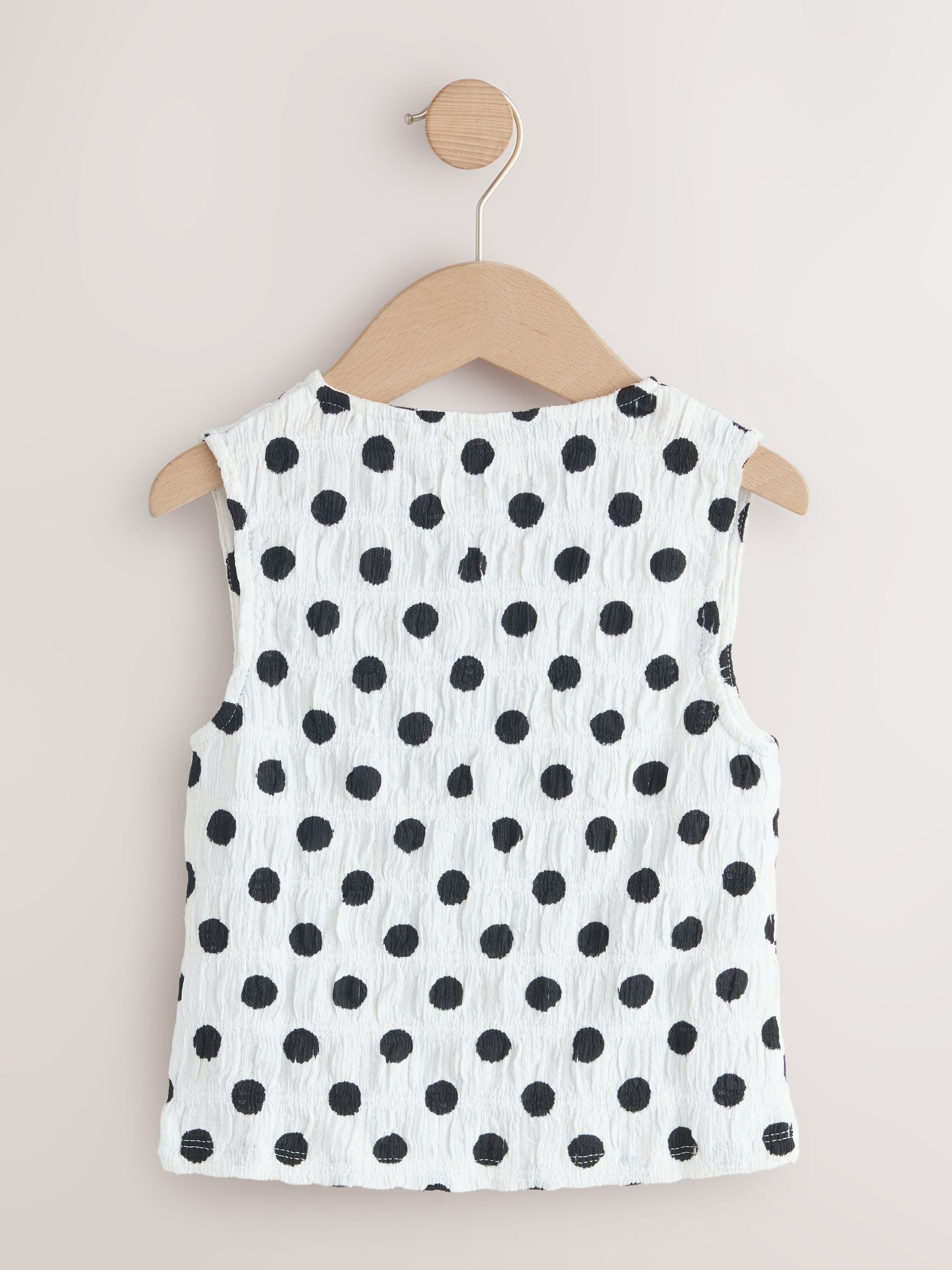 Dsiney Kidz - Black/White Spot Textured Button Front Top (3-16yrs) image 5