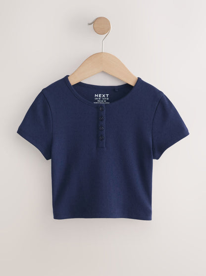 Dsiney Kidz - Navy Pointelle Button Front Top (3-16yrs) image 5