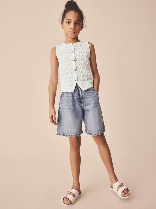Dsiney Kidz - White Textured Button Front Top (3-16yrs) image 1