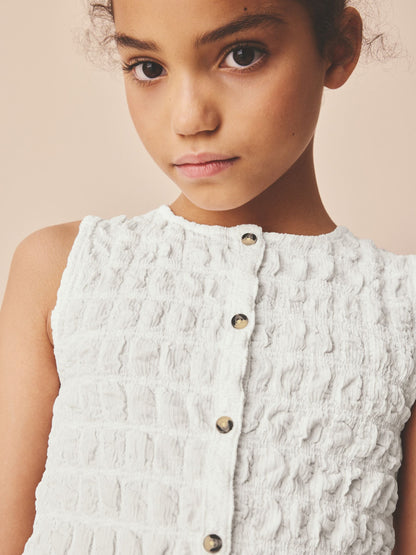 Dsiney Kidz - White Textured Button Front Top (3-16yrs) image 4