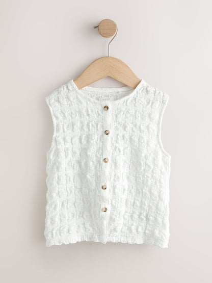 Dsiney Kidz - White Textured Button Front Top (3-16yrs) image 5