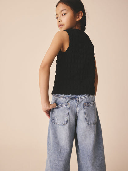 Dsiney Kidz - Black Textured Button Front Top (3-16yrs) image 3
