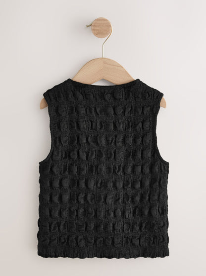 Dsiney Kidz - Black Textured Button Front Top (3-16yrs) image 5