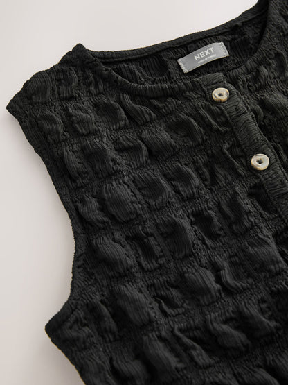 Dsiney Kidz - Black Textured Button Front Top (3-16yrs) image 7