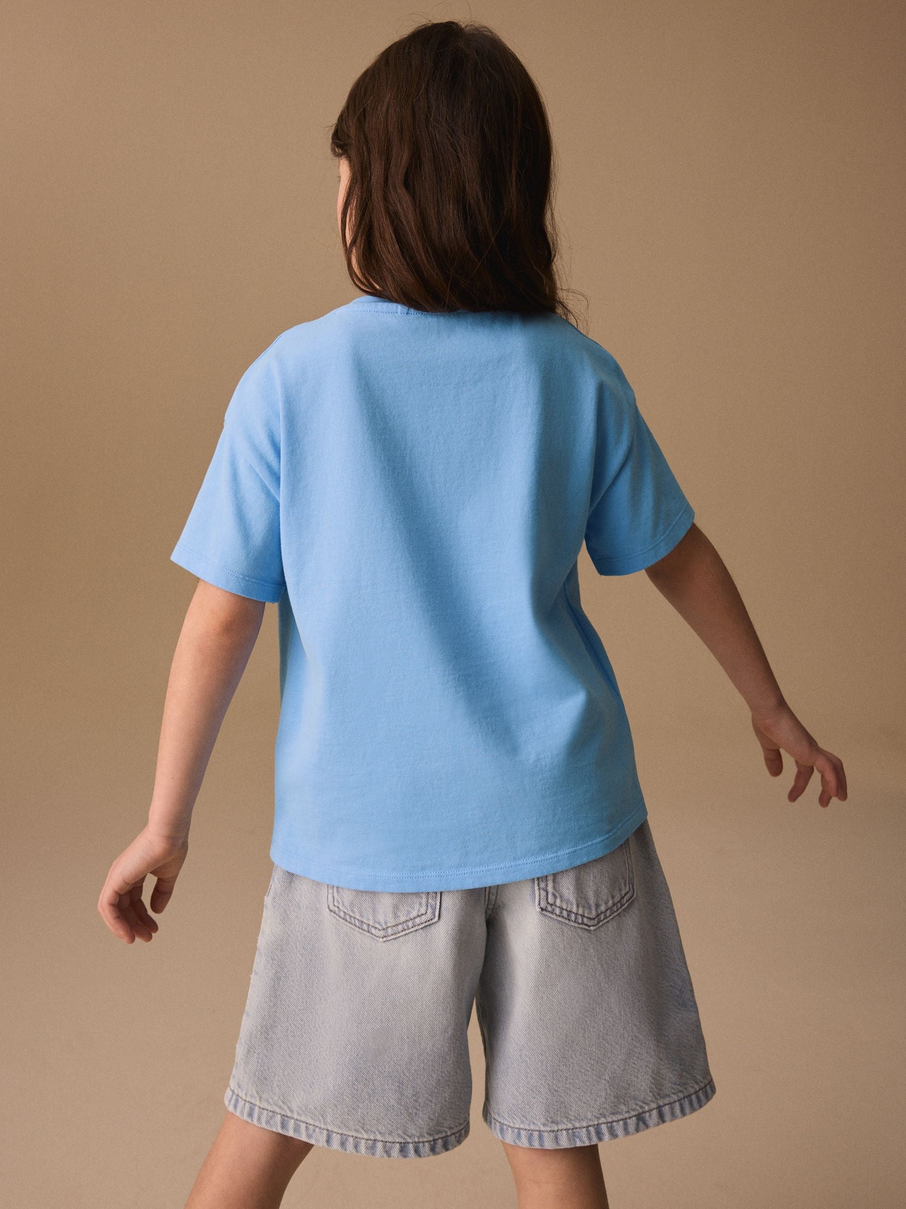 Dsiney Kidz - Blue Boxy Sequin Heart T-Shirt (3-16yrs) image 3