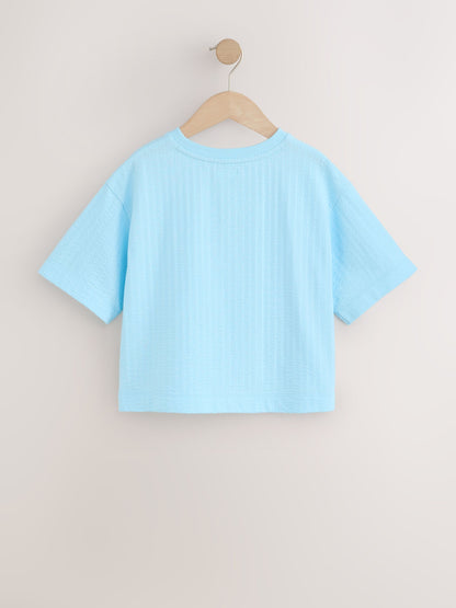 Dsiney Kidz - Blue Orange Sequin Textured Oversized Boxy T-Shirt (3-16yrs) image 8