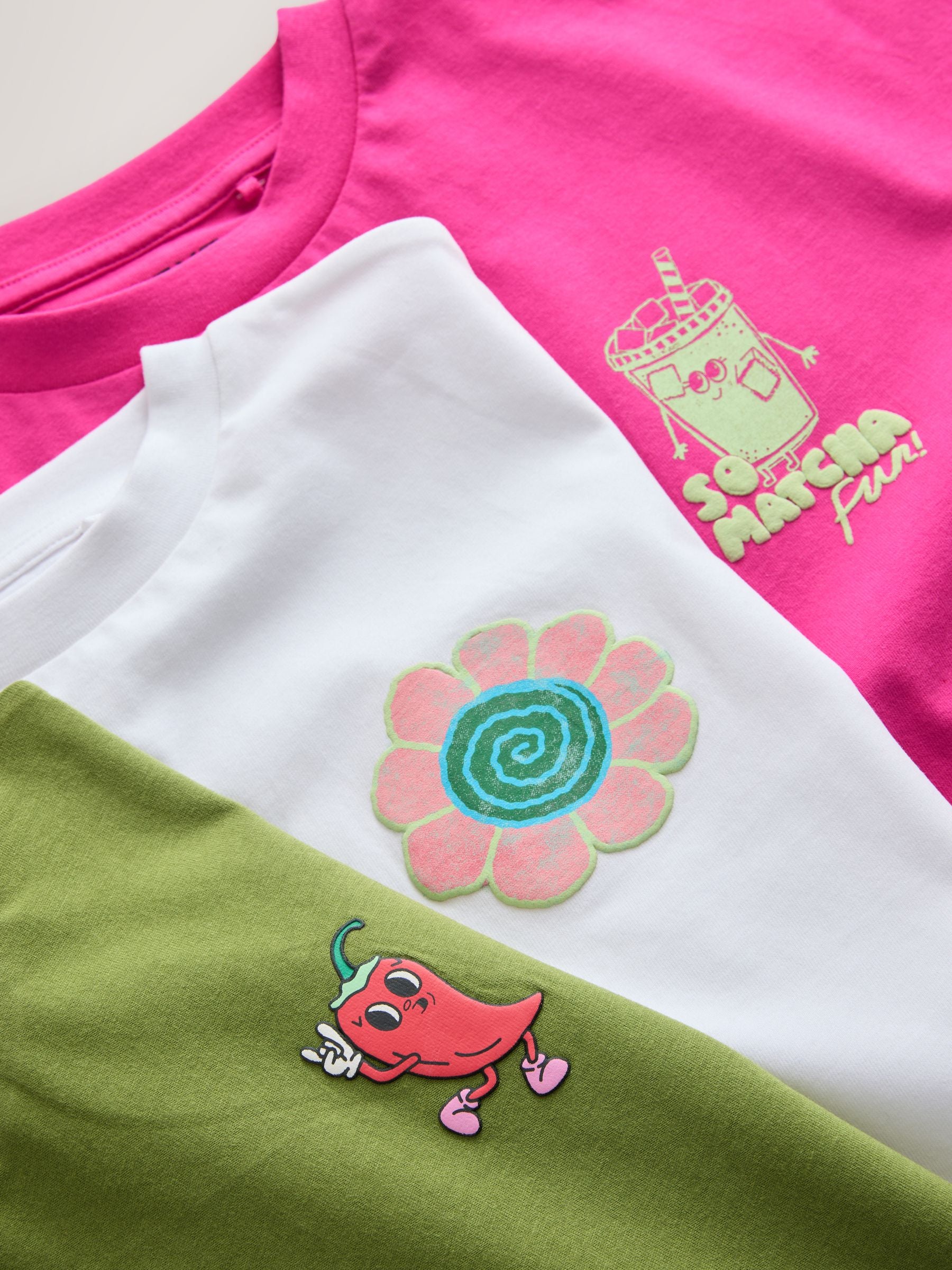 Dsiney Kidz - Pink/Green Boxy Graphic T-Shirts 3 Pack (3-16yrs) image 6