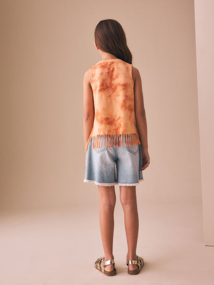 Dsiney Kidz - Orange Sun Fringe Sequin Vest (3-16yrs) image 3